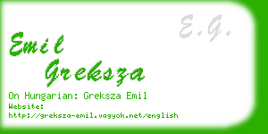 emil greksza business card